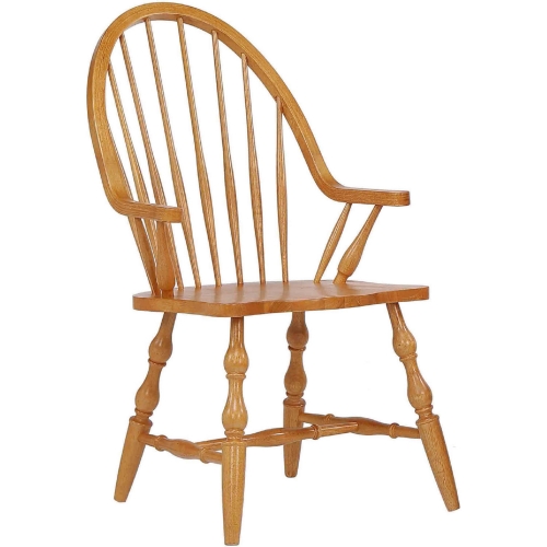 Oak Selections Windsor Dining Arm Chair in Light Oak (Set of 2)