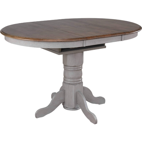 Country Grove 42" Round to 60" Oval Counter Dining Table in Gray & Brown