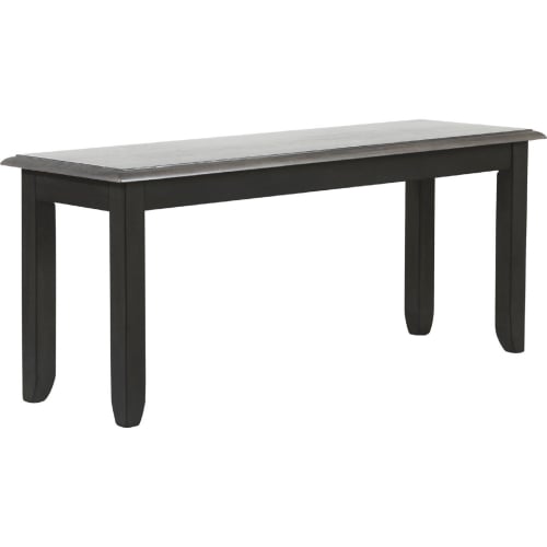 Tempo Brook 42" Dining Bench in Distressed Black & Gray Wood