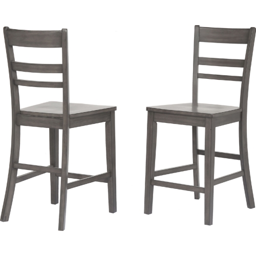 Shades of Gray Slat Back Counter Stool in Weathered Gray (Set of 2)