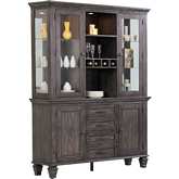 Shades of Gray Lighted China Cabinet in Weathered Gray