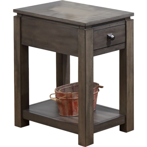 Shades of Gray Narrow End Table in Weathered Gray Wood