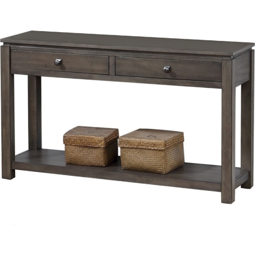 Shades of Gray Sofa Console Table in Weathered Gray Wood