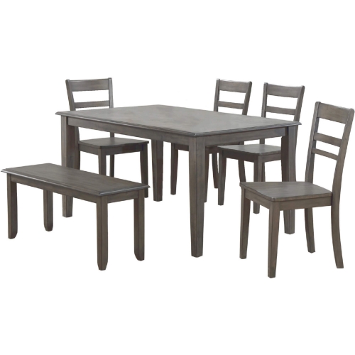 Shades of Gray 6 Piece Dining Set in Weathered Gray