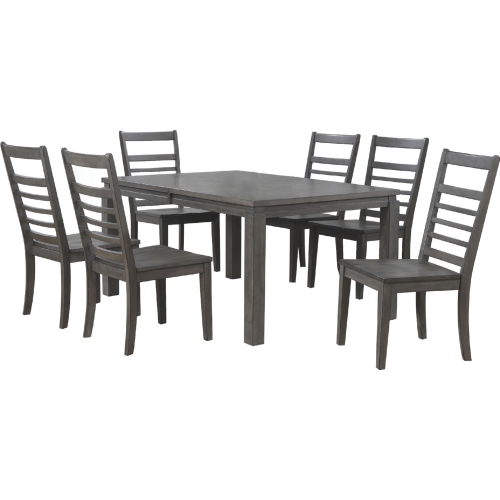 Shades of Gray 7 Piece Extension Dining Set in Weathered Gray