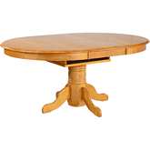 Oak Selections 66" Oval Extension Butterfly Leaf Dining Table in Light Oak