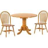 Selections 3 Piece 42" Round Extension Dining Set in Oak Finish