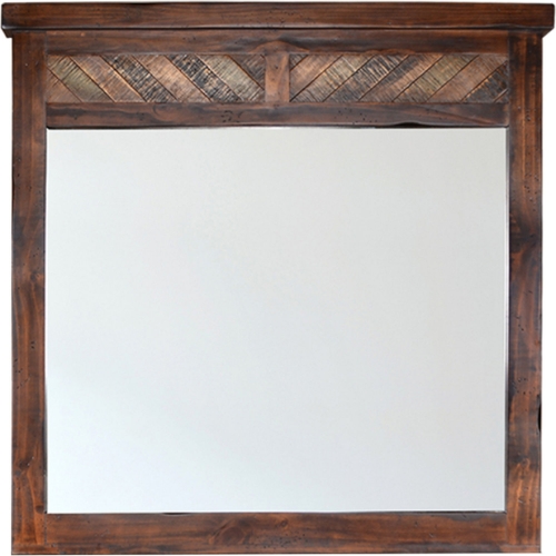 Riviera Mirror in Distressed Walnut Finish