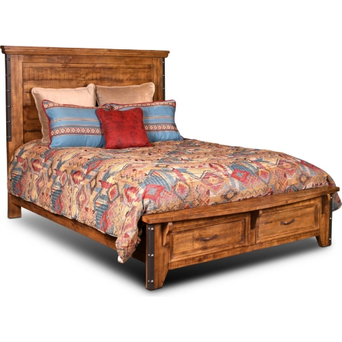 Rustic City Queen Storage Bed in Rustic Natural Oak