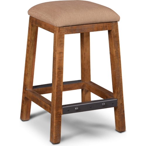 Rustic City 24" Counter Stool in Oak & Fabric