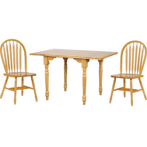 Selections 3 Piece Ext Drop Leaf Dining Set w/ Windsor Chair in Light Oak Finish Wood