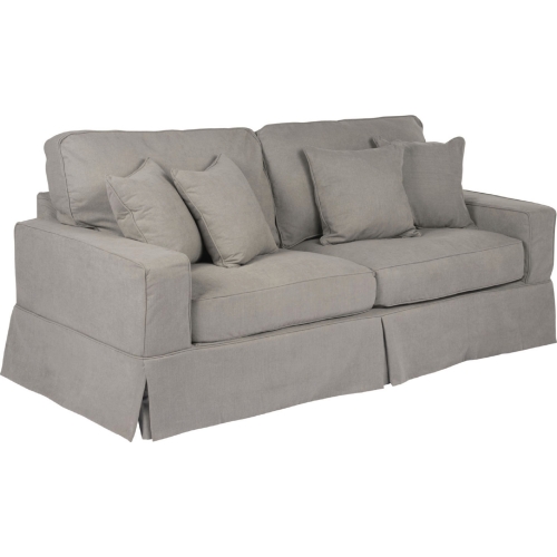 Americana Slipcover Only for Box Cushion Track Arm Sofa in Gray Performance Fabric