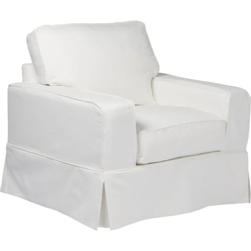 Americana Slipcover Only for Box Cushion Track Arm Chair in White Performance Fabric