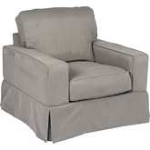 Americana Slipcover Only for Box Cushion Track Arm Chair in Gray Performance Fabric