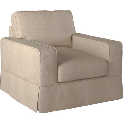 Americana Slipcover Only for Box Cushion Track Arm Chair in Linen Fabric