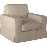 Americana Slipcover Only for Box Cushion Track Arm Chair in Linen Fabric