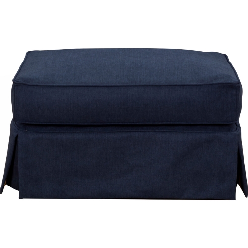 Americana Slipcover Only for Ottoman in Navy Blue Performance Fabric