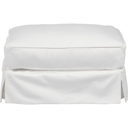 Americana Slipcover Only for Ottoman in White Performance Fabric