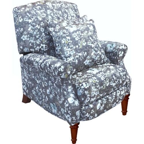 Seascape Manual Recliner in Gray, Blue & White Floral Fabric