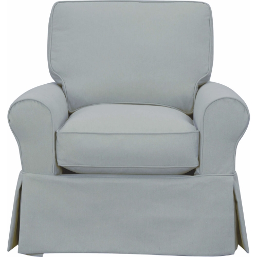 Horizon Slipcovered Swivel Rocking Chair in Ocean Blue Fabric