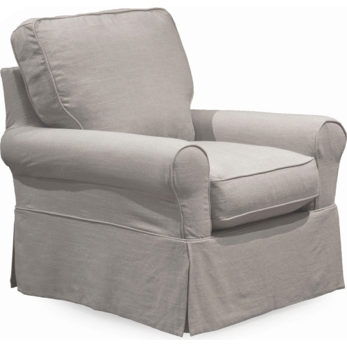 Horizon Slipcover Only for Box Cushion Accent Chair in Light Gray Fabric