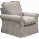 Horizon Slipcover Only for Box Cushion Accent Chair in Light Gray Fabric