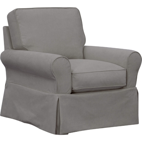 Horizon Slipcover Only for Box Cushion Accent Chair in Gray Performance Fabric