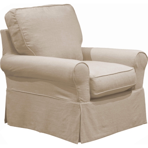 Horizon Slipcover Only for Box Cushion Accent Chair in Linen Fabric