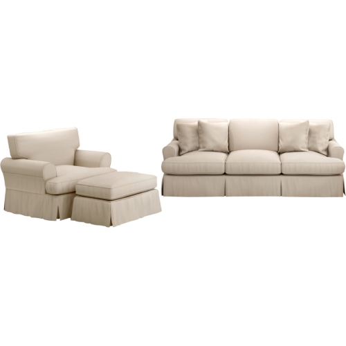 Horizon 3 Piece Slipcovered Sofa Set in Tan Performance Fabric