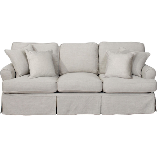 Horizon T Cushion Slipcovered Sofa in Light Gray Fabric