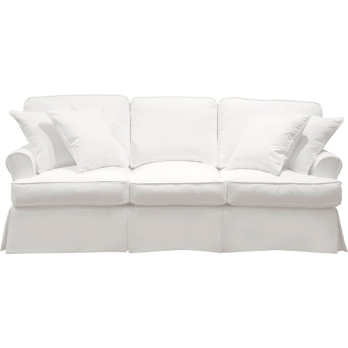 Horizon T Cushion Slipcovered Sofa in White Fabric