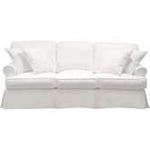 Horizon T Cushion Slipcovered Sofa in White Fabric