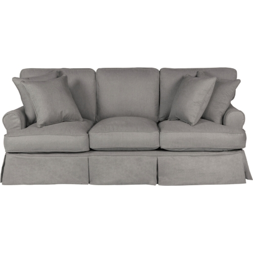 Horizon T Cushion Slipcovered Sofa in Gray Fabric