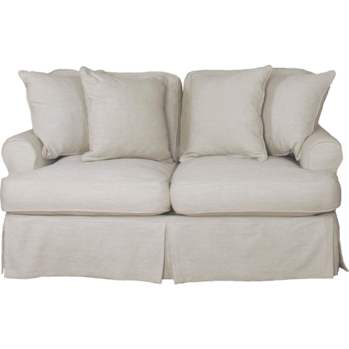 Horizon T Cushion Slipcovered Loveseat in Light Gray Fabric