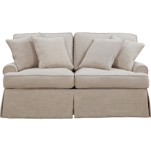 Horizon T Cushion Slipcovered Loveseat in Linen Fabric