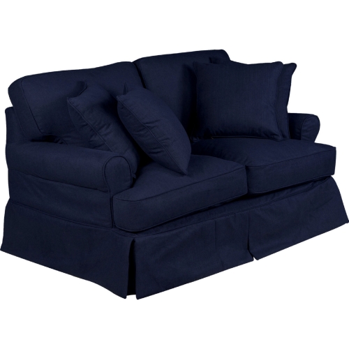 Horizon Slipcover Only for T Cushion Loveseat in Navy Blue