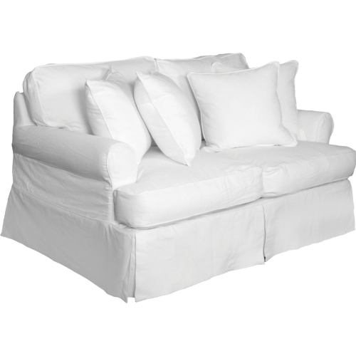 Horizon Slipcover Only for T Cushion Loveseat in Warm White