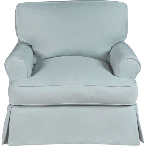 Horizon Slipcovered T Cushion Chair in Ocean Blue Fabric