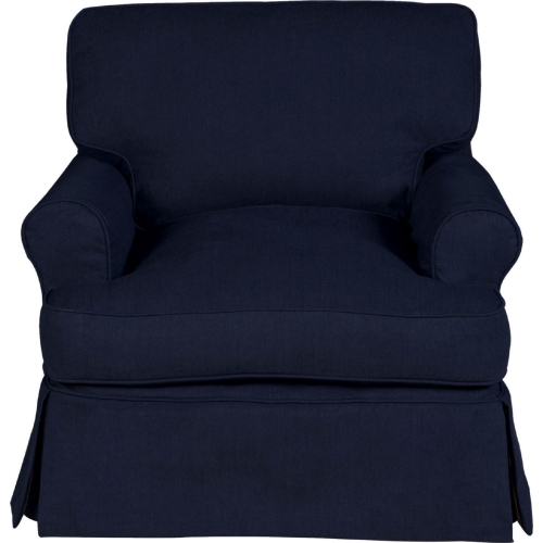 Horizon Slipcovered T Cushion Chair in Navy Blue Fabric