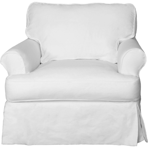 Horizon Slipcovered T Cushion Chair in White Fabric