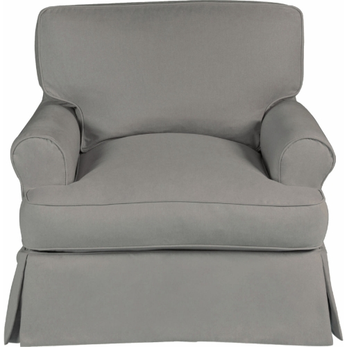 Horizon Slipcovered T Cushion Chair in Gray Fabric