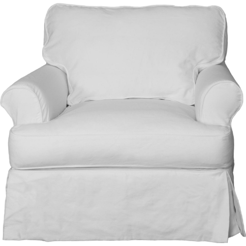 Horizon Slipcovered T-Cushion Chair in Warm White Fabric