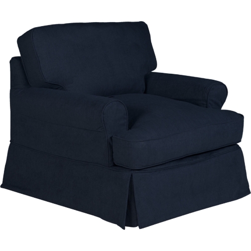 Horizon Slipcover Only for T Cushion Accent Chair in Navy Blue Performance Fabric