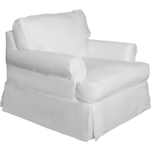 Horizon Slipcover Only for T Cushion Accent Chair in White Performance Fabric