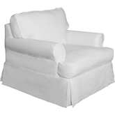 Horizon Slipcover Only for T Cushion Accent Chair in White Performance Fabric