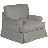 Horizon Slipcover Only for T Cushion Accent Chair in Gray Performance Fabric