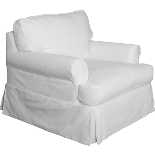 Horizon Slipcover Only for T Cushion Accent Chair in Warm White Fabric