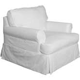 Horizon Slipcover Only for T Cushion Accent Chair in Warm White Fabric