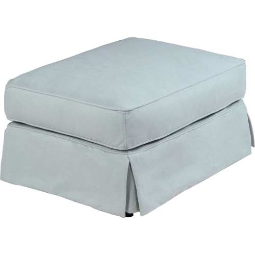 Horizon Slipcovered Ottoman in Ocean Blue Fabric