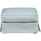 Horizon Slipcover Only for Ottoman in Ocean Blue Performance Fabric